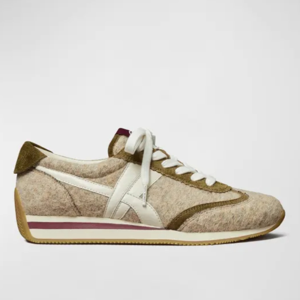 Tory Burch Women's Retro Hank Mixed Leather Sneakers